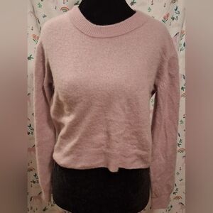 EUC 525 Lavender Cashmere Crop Long Sleeve Casual Winter Sweater Shirt Top SZ S
